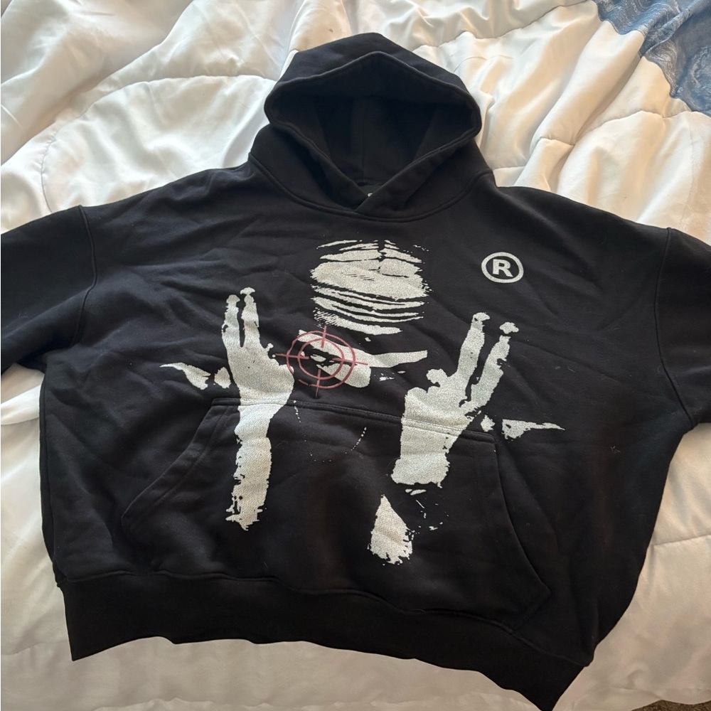 HYPEDEPT Black Hoodie with White Graphic